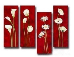 Blooming Flowers Painting Decoration Unstretch