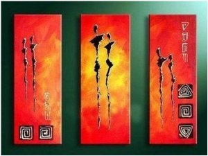 Abstract Figures Painting Decoration Unstretch