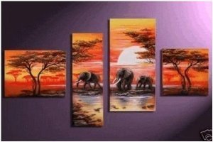 Abstract Painting Decoration Grassland Stretched